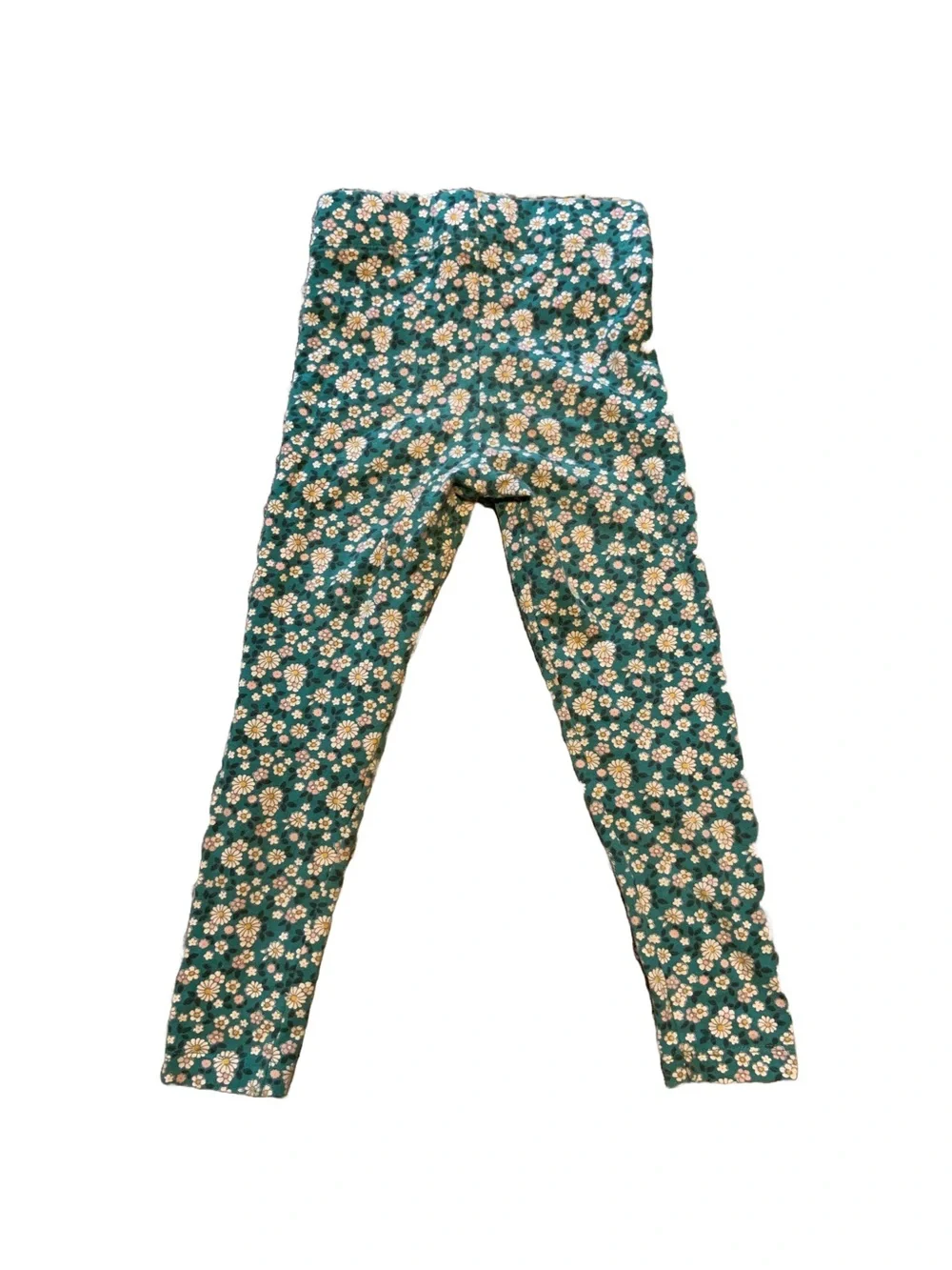 Mini Boden Floral Leggings - Teal Green Daisy Print